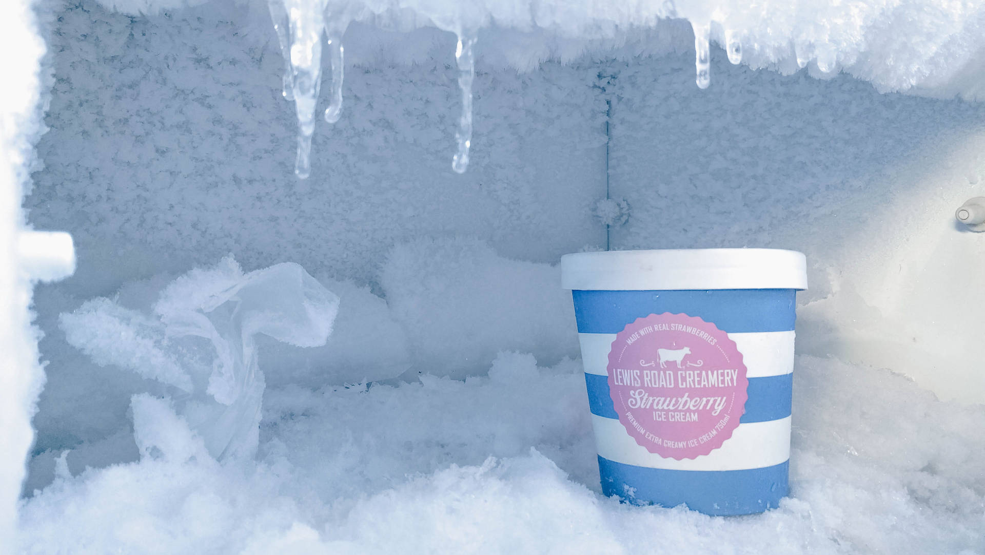 Blue Aesthetic Frozen Ice Cream Background