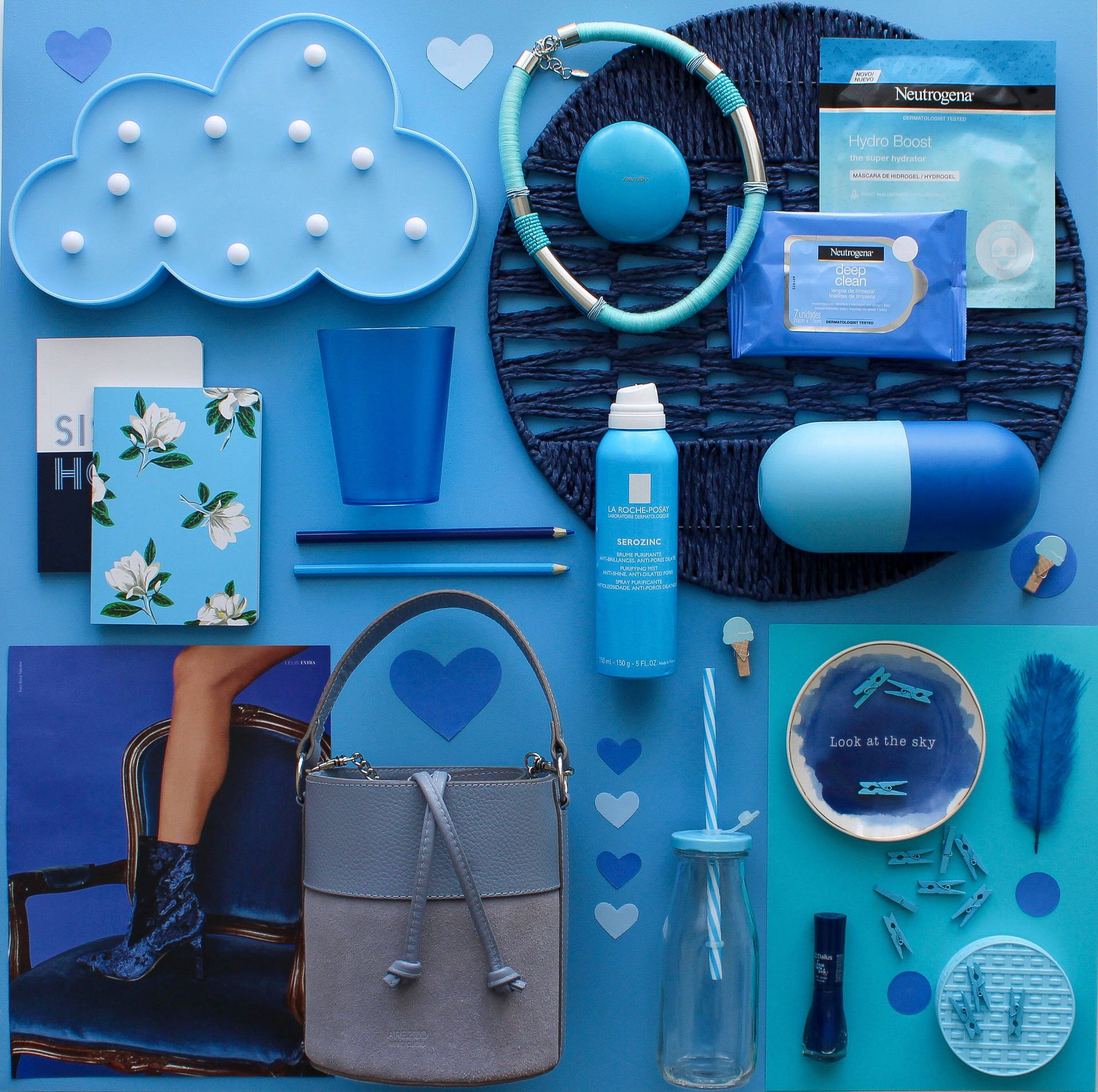 Blue Aesthetic Girly Stuff Background