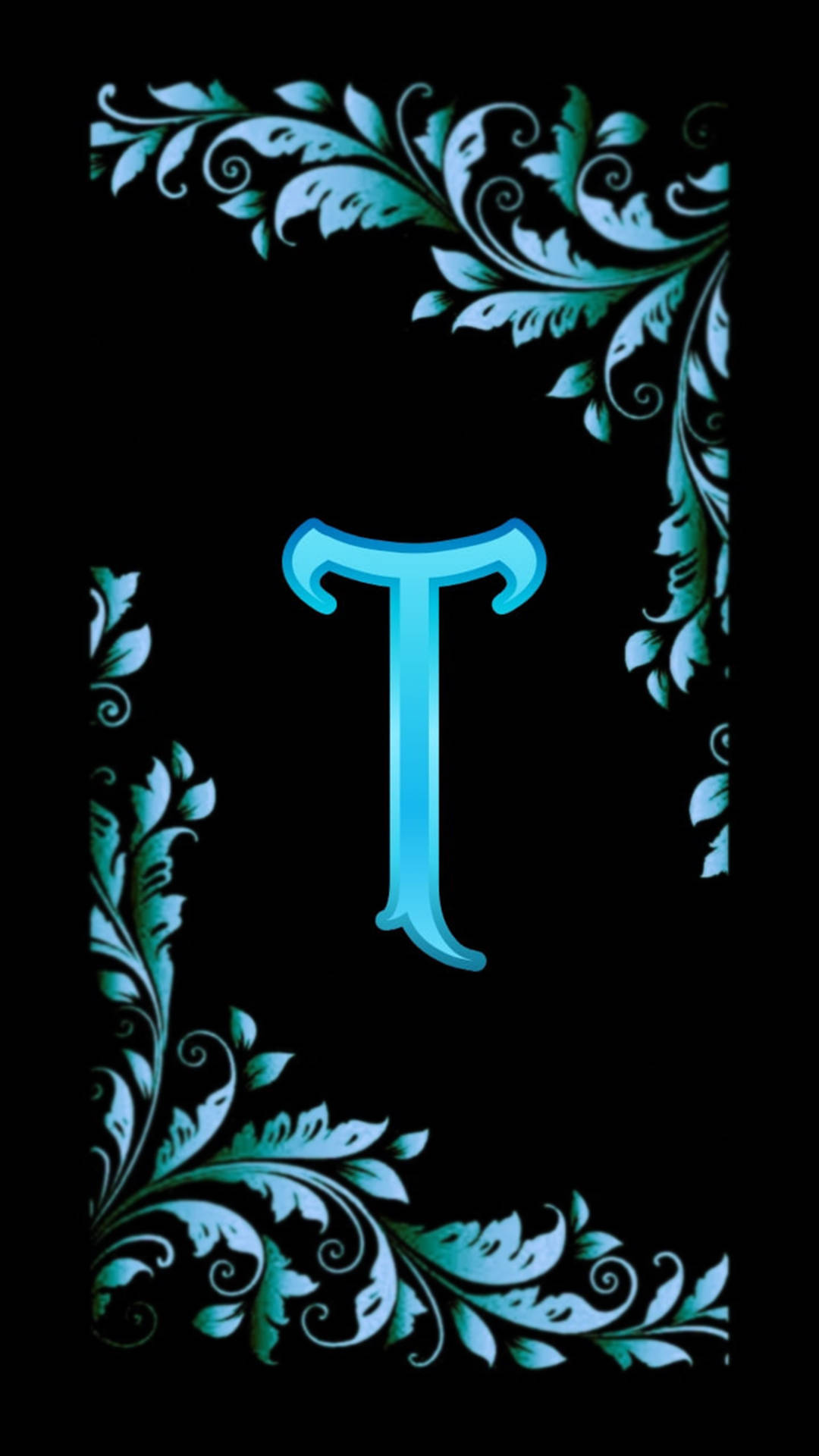 Blue Aesthetic Letter T Design Background
