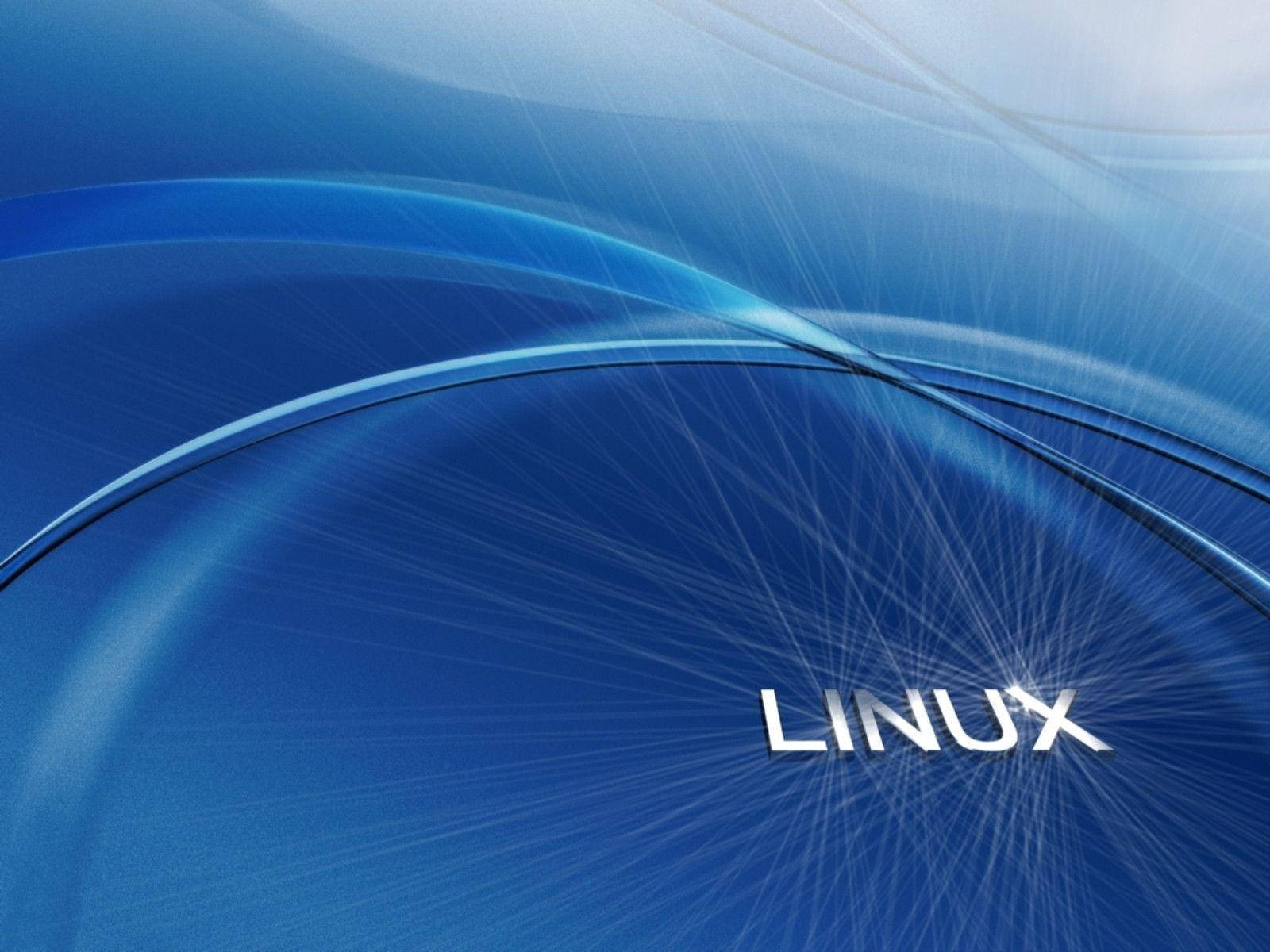 Blue Aesthetic Linux Desktop Text Logo