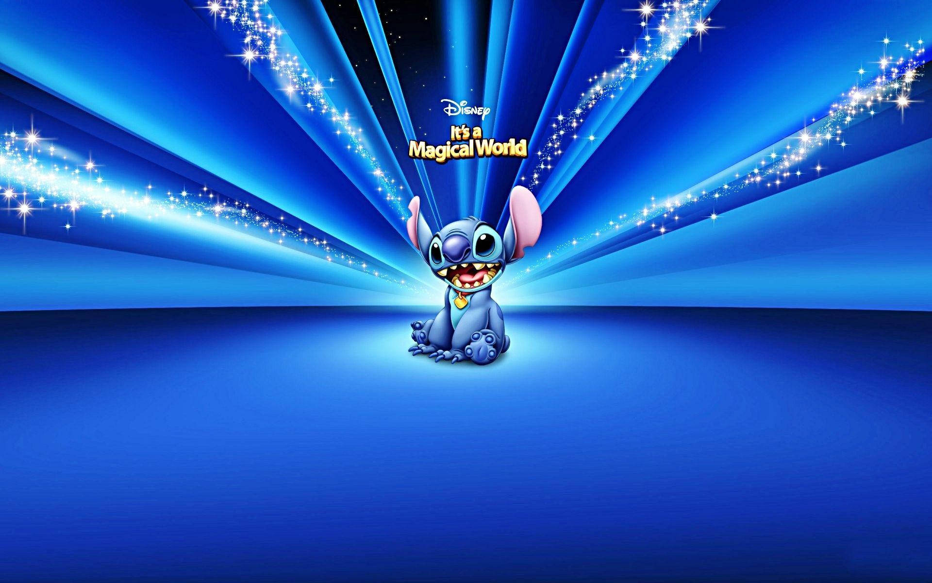 Blue Aesthetic Of Lilo Stitch Background