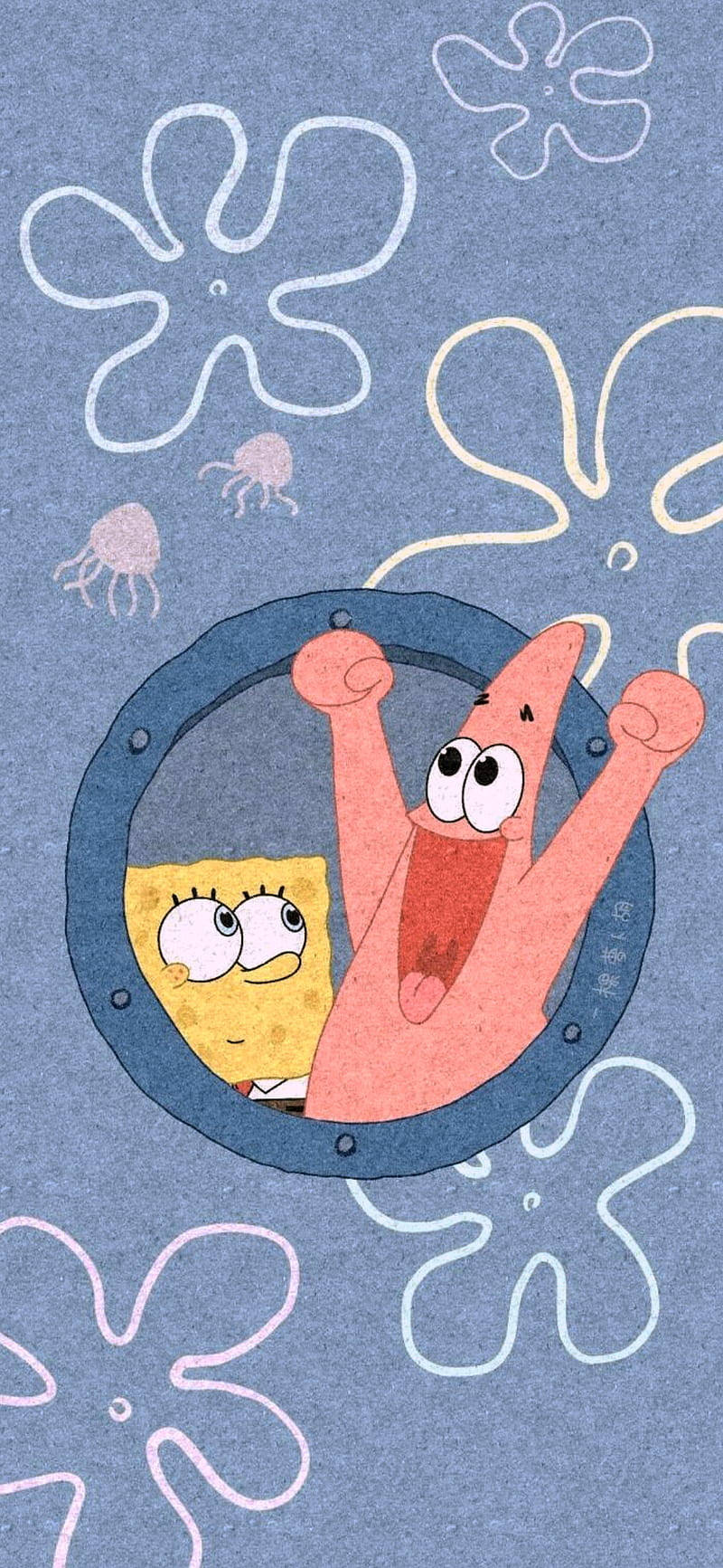 Blue Aesthetic Spongebob And Patrick Background
