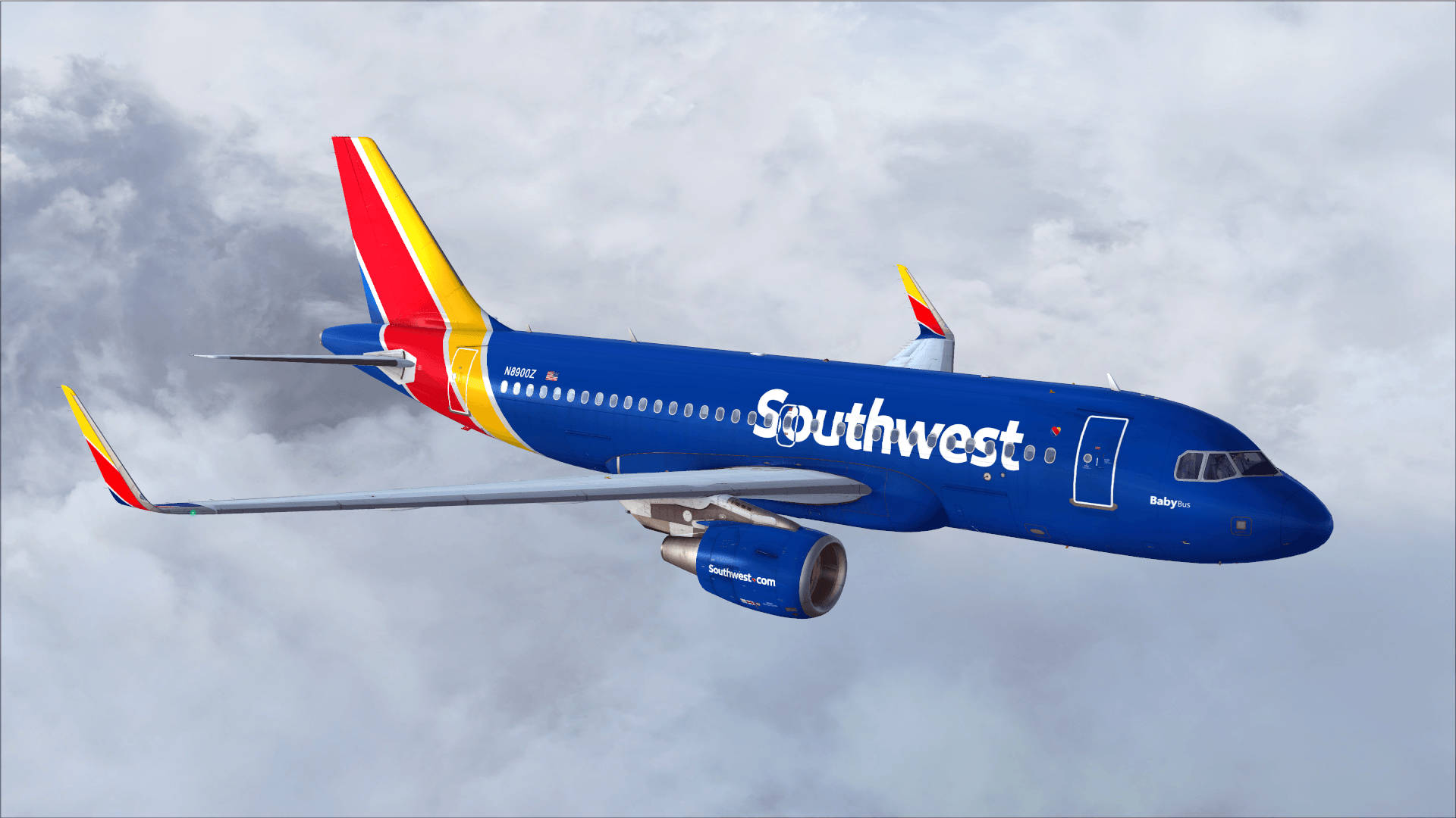 Blue Airplane Southwest Airlines Background