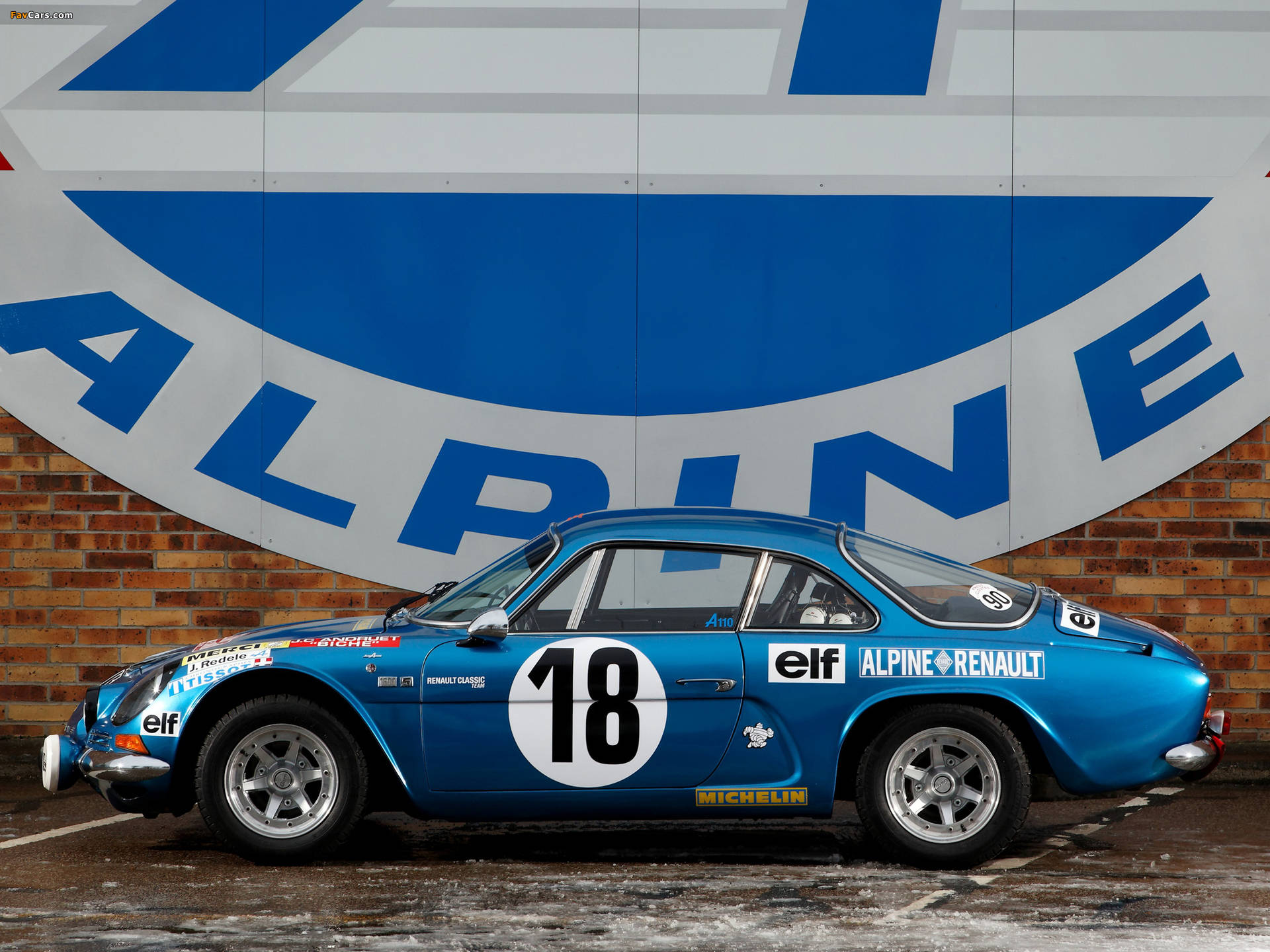 Blue Alpine Car 18 Background