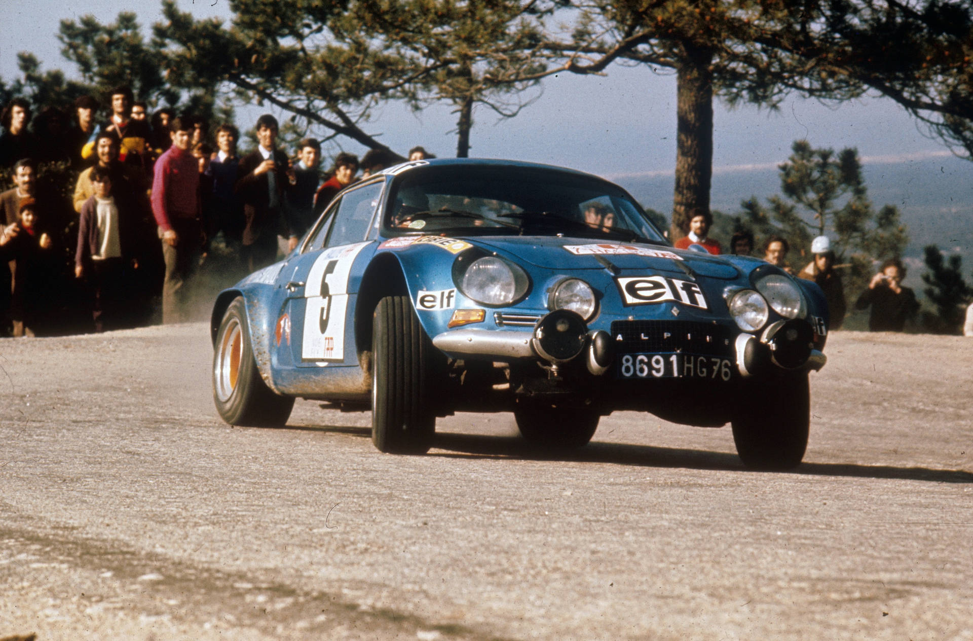 Blue Alpine Rally Car