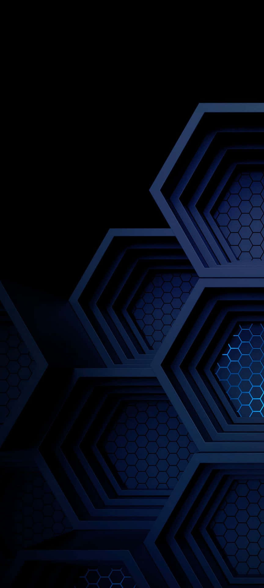 Blue Amoled Hexagons Background