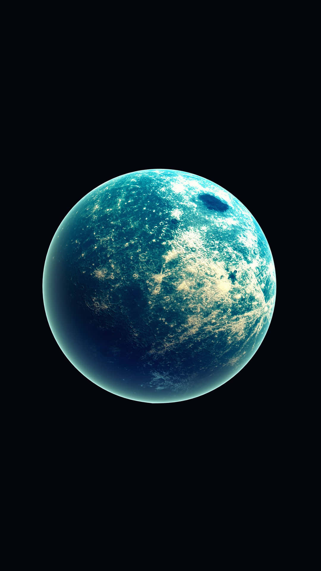 Blue Amoled Planet In Black Background