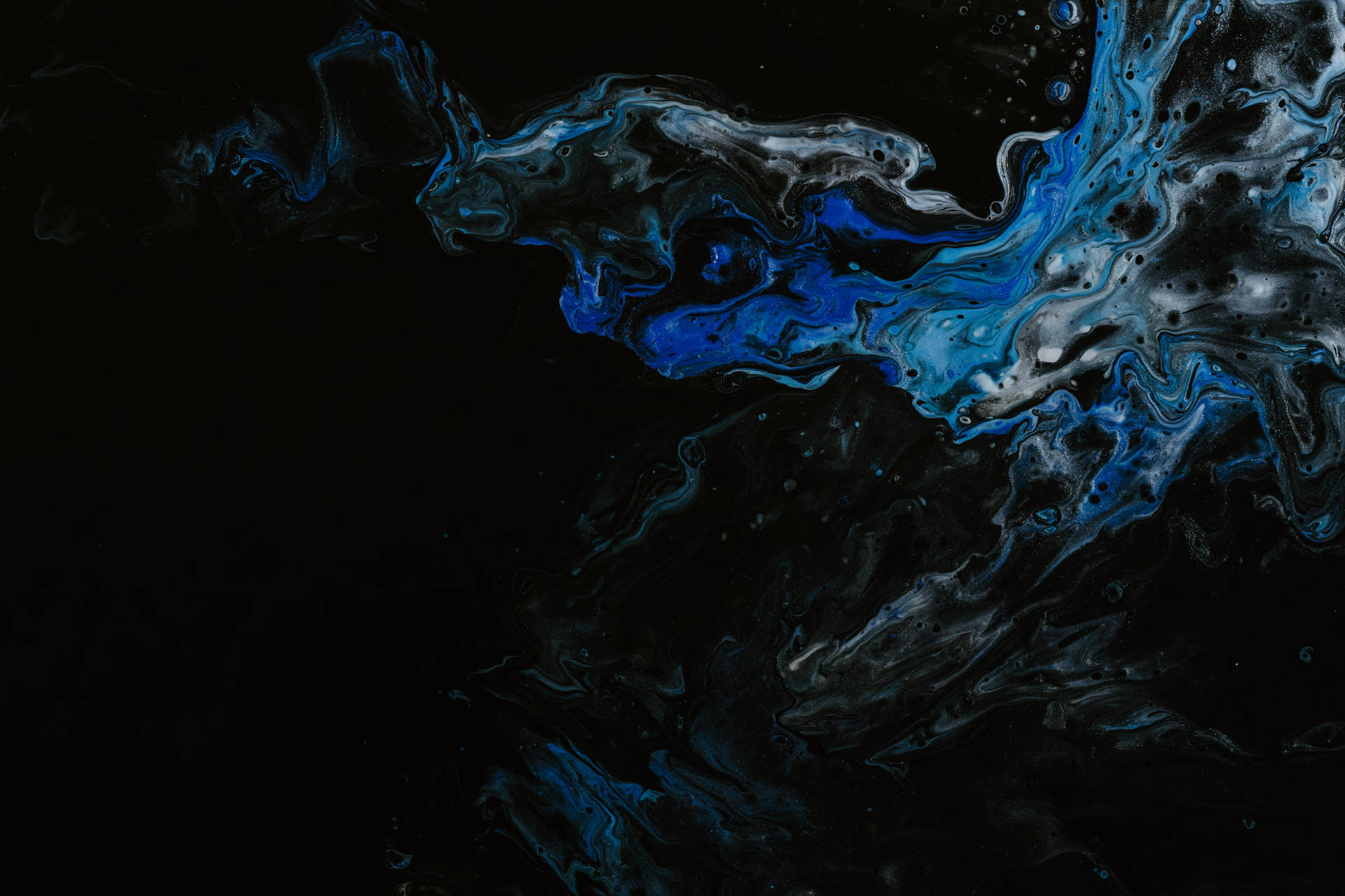 Blue And Black Abstract Paint Background