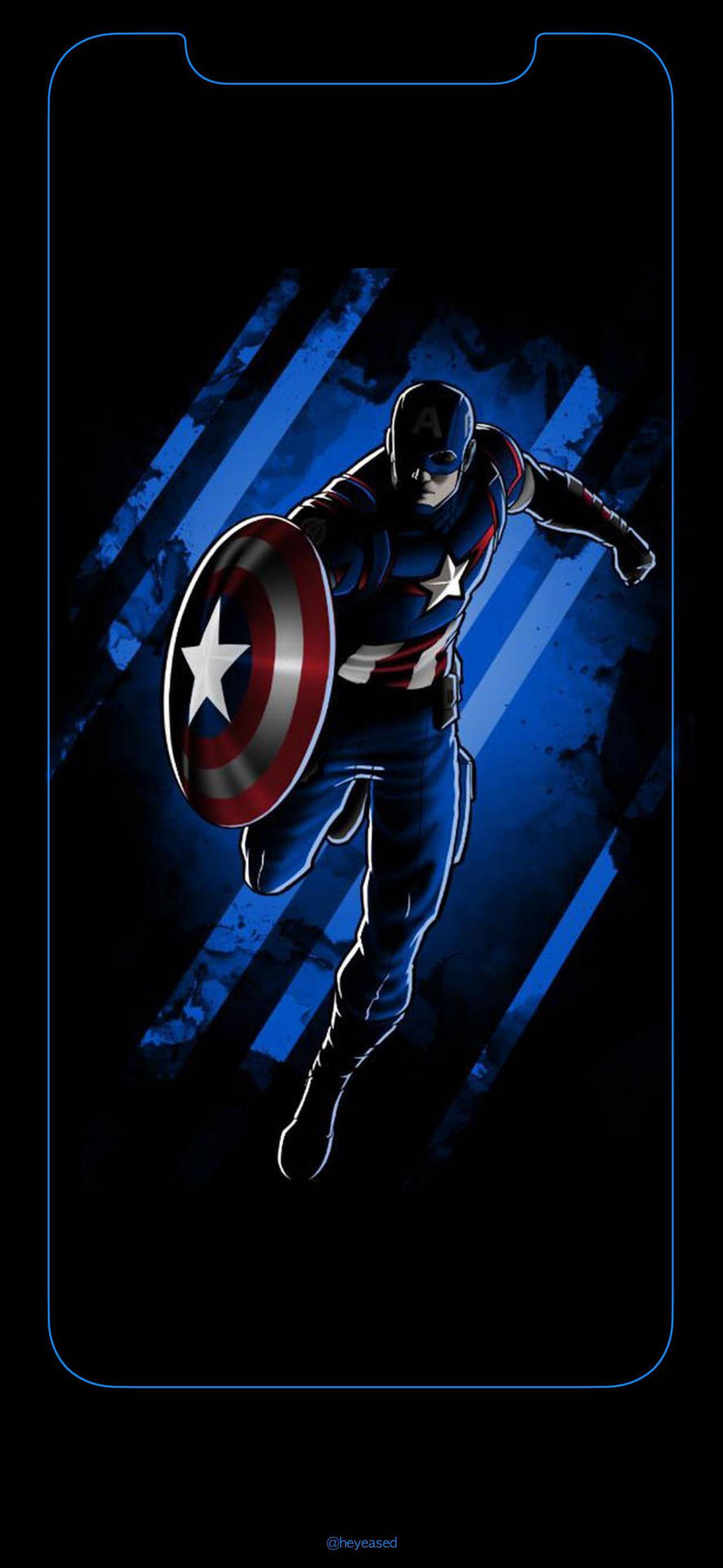 Blue And Black Captain America Iphone Background