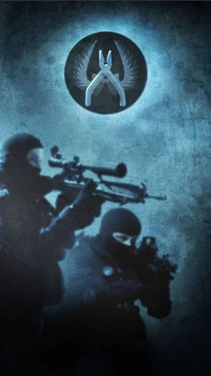 Blue And Black Cs Go Iphone Background