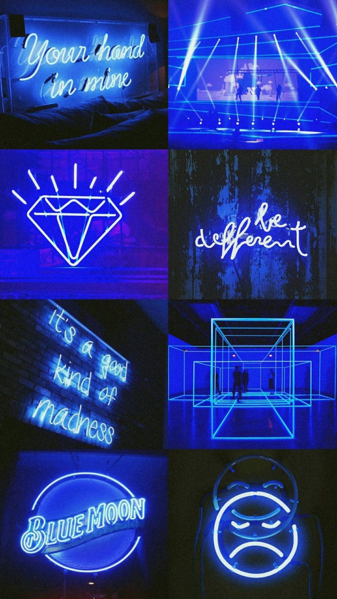 Blue And Black Neon Aesthetic Background