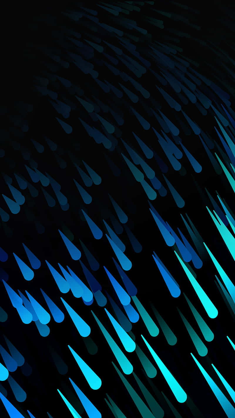 Blue And Black Rain Drops On A Black Background Background
