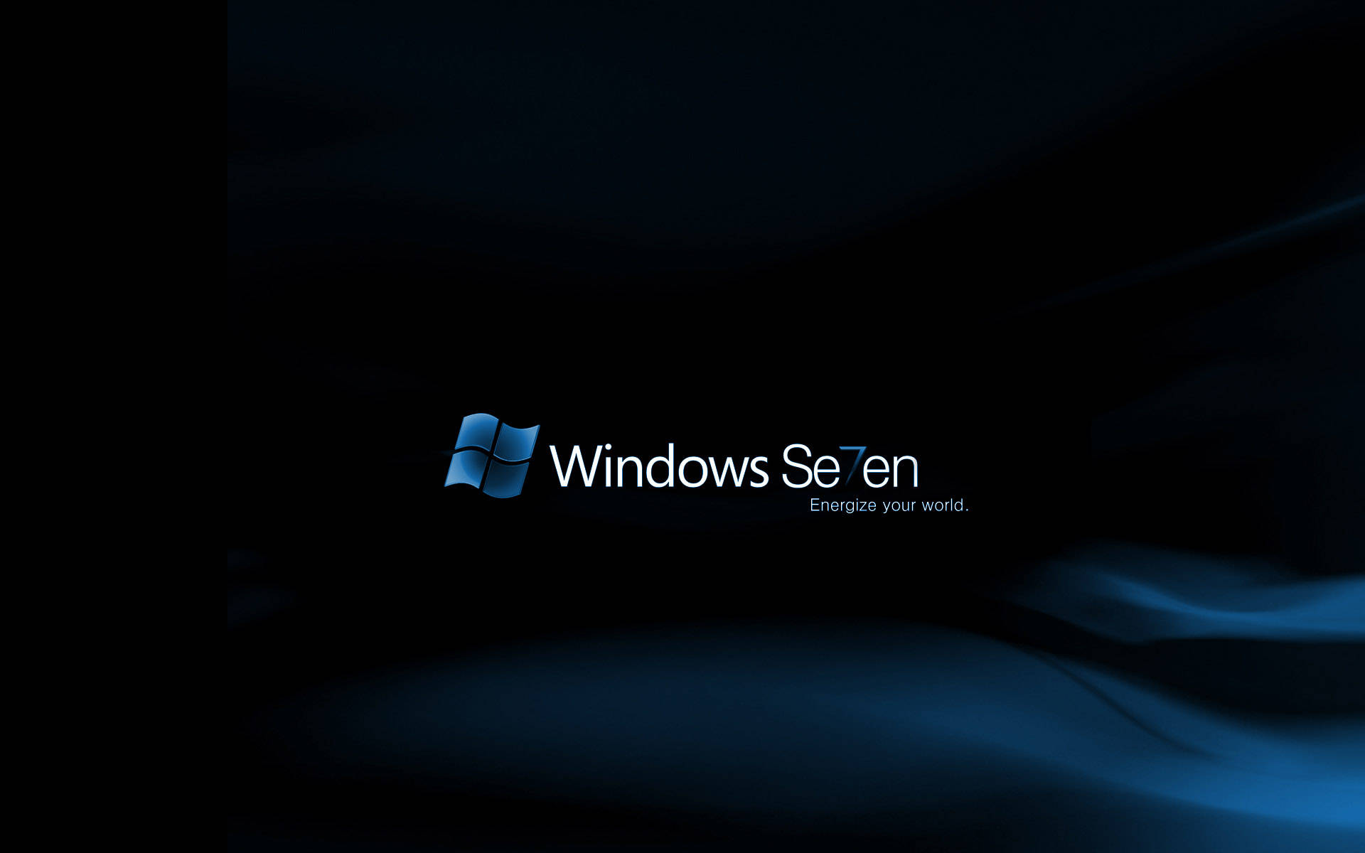 Blue And Black Windows 7 Screen Background