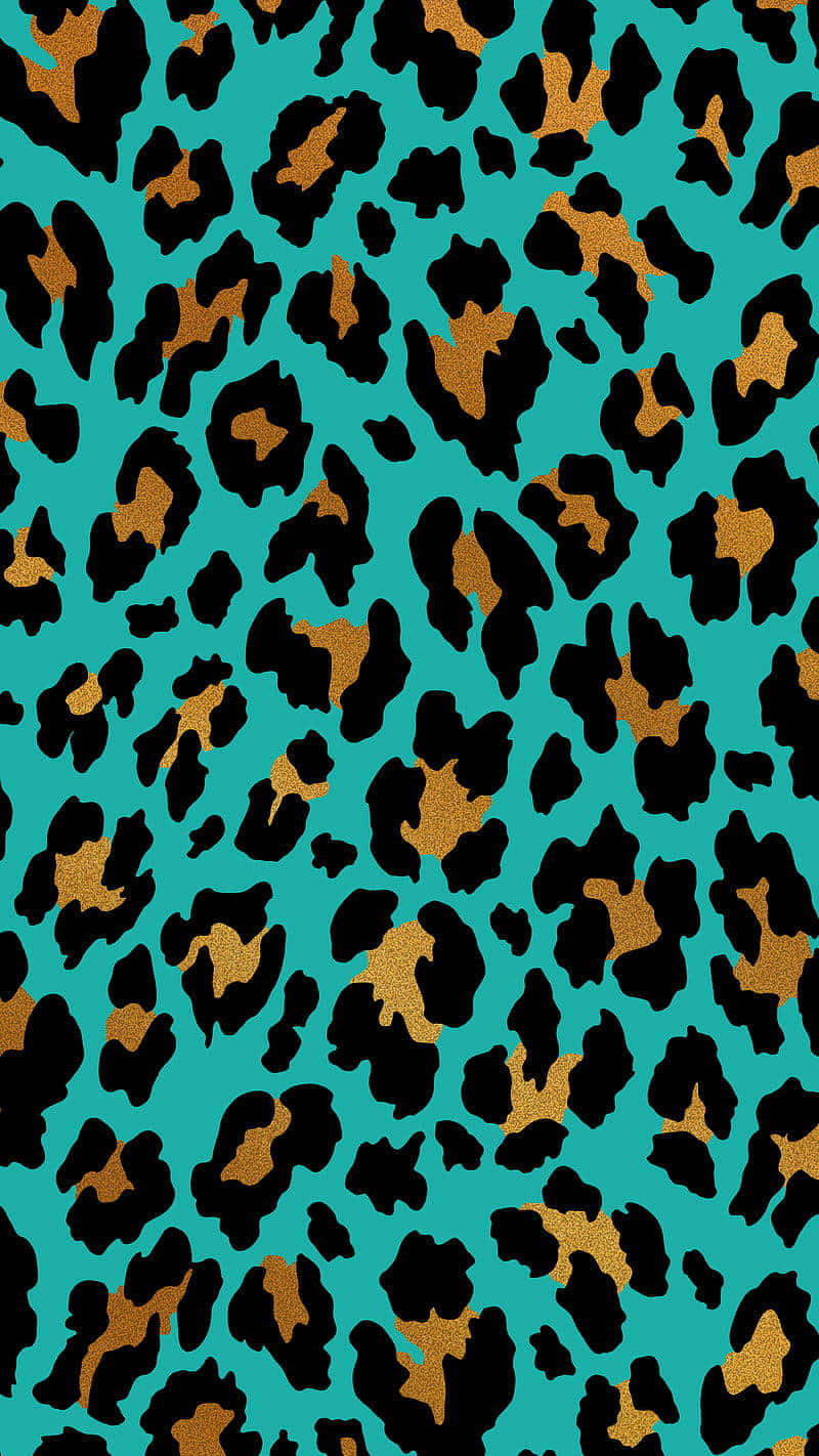 Blue And Brown Cute Cheetah Print Background