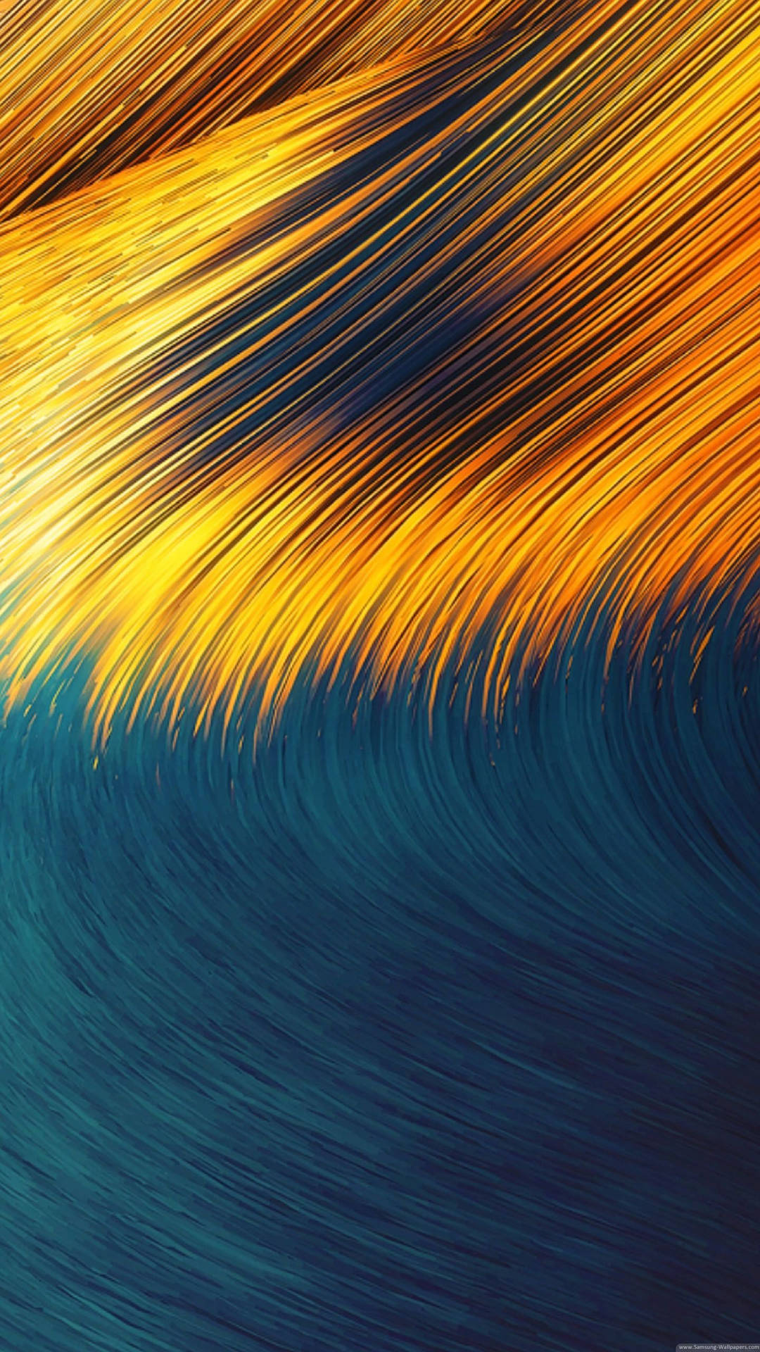 Blue And Gold Fine Strands Background