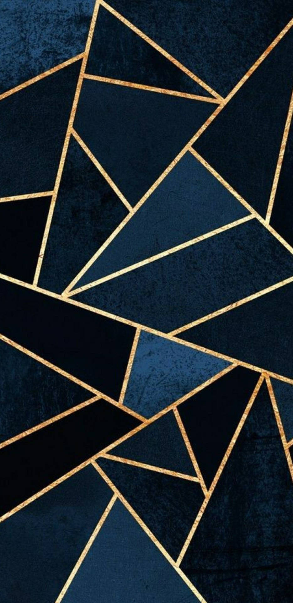 Blue And Gold Geometric Art Background