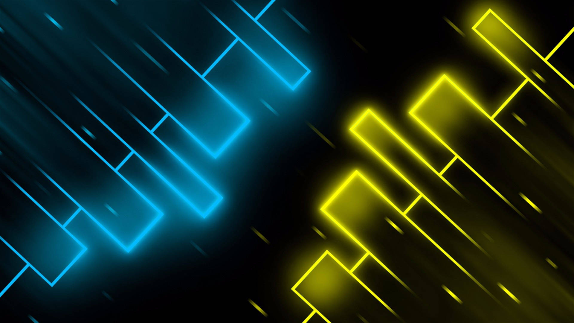 Blue And Gold Glowing Lights Background