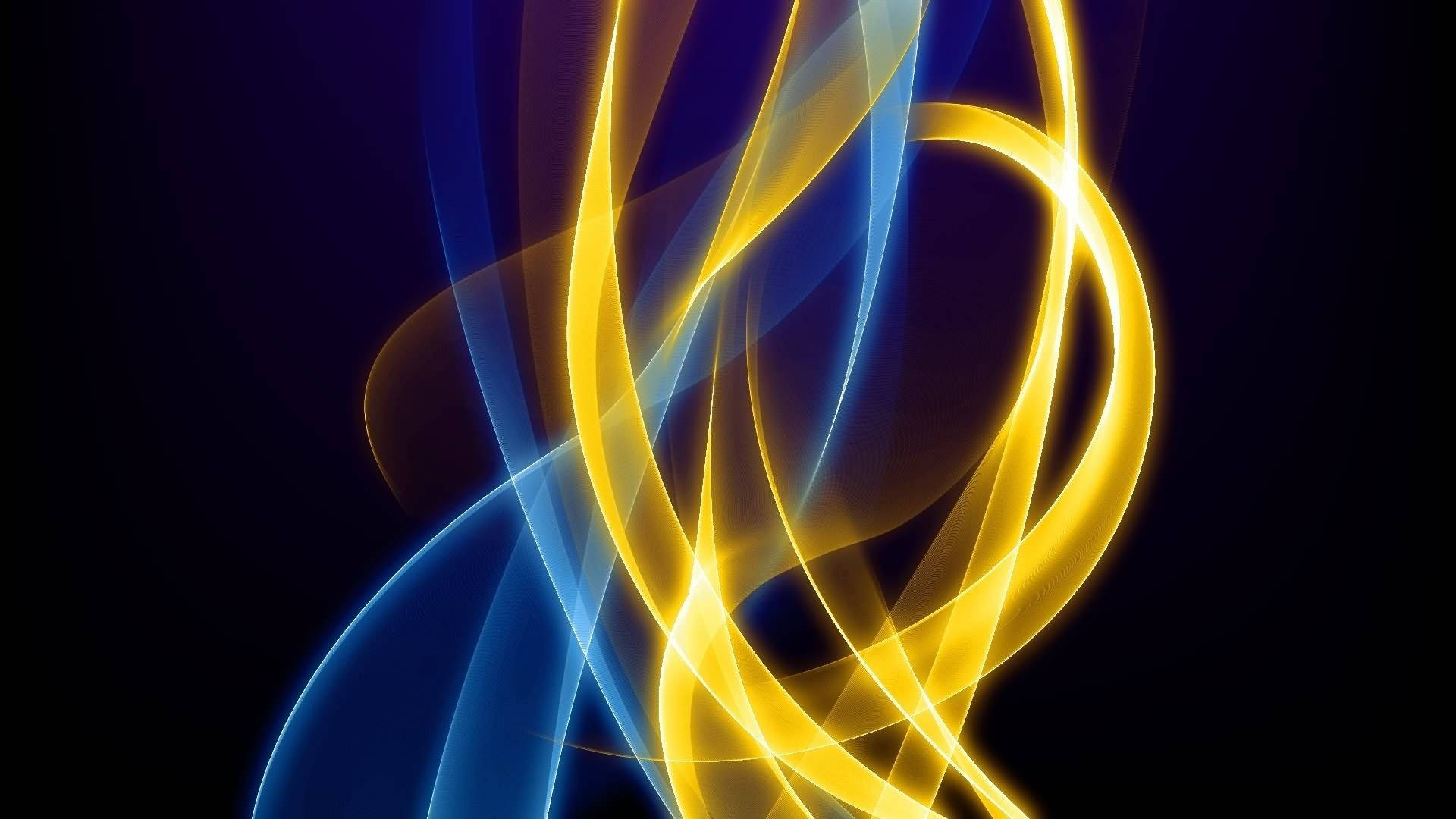 Blue And Gold Lights Background