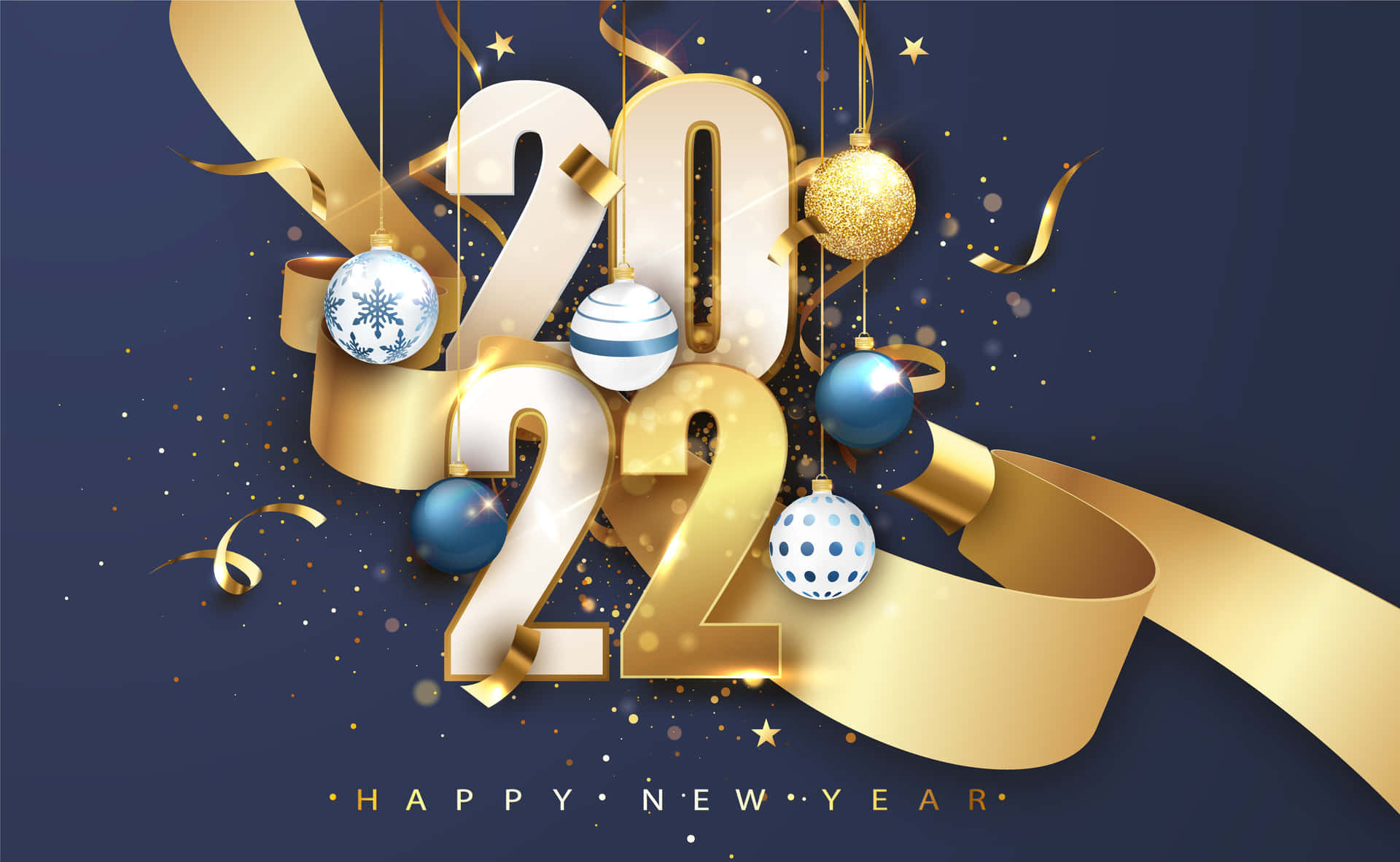 Blue And Gold New Year 2022 Background