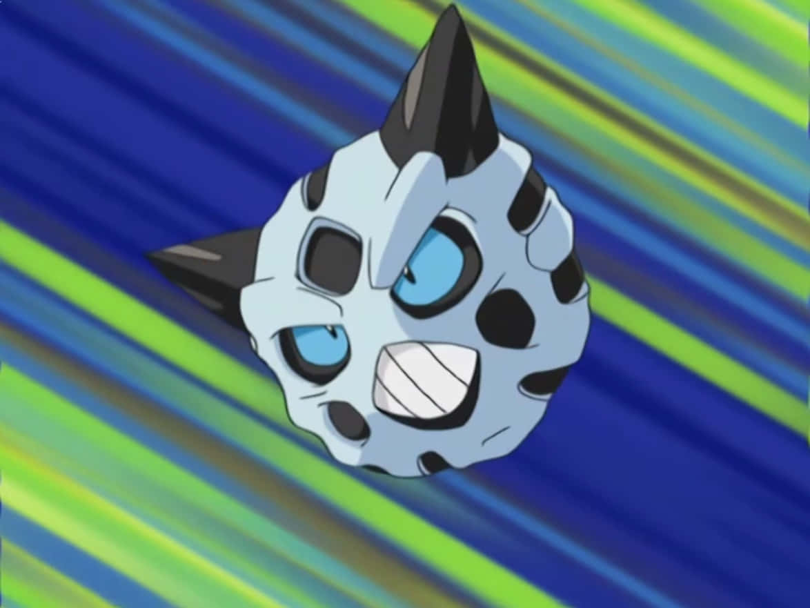 Blue And Green Glalie In The Pokemon Anime Background