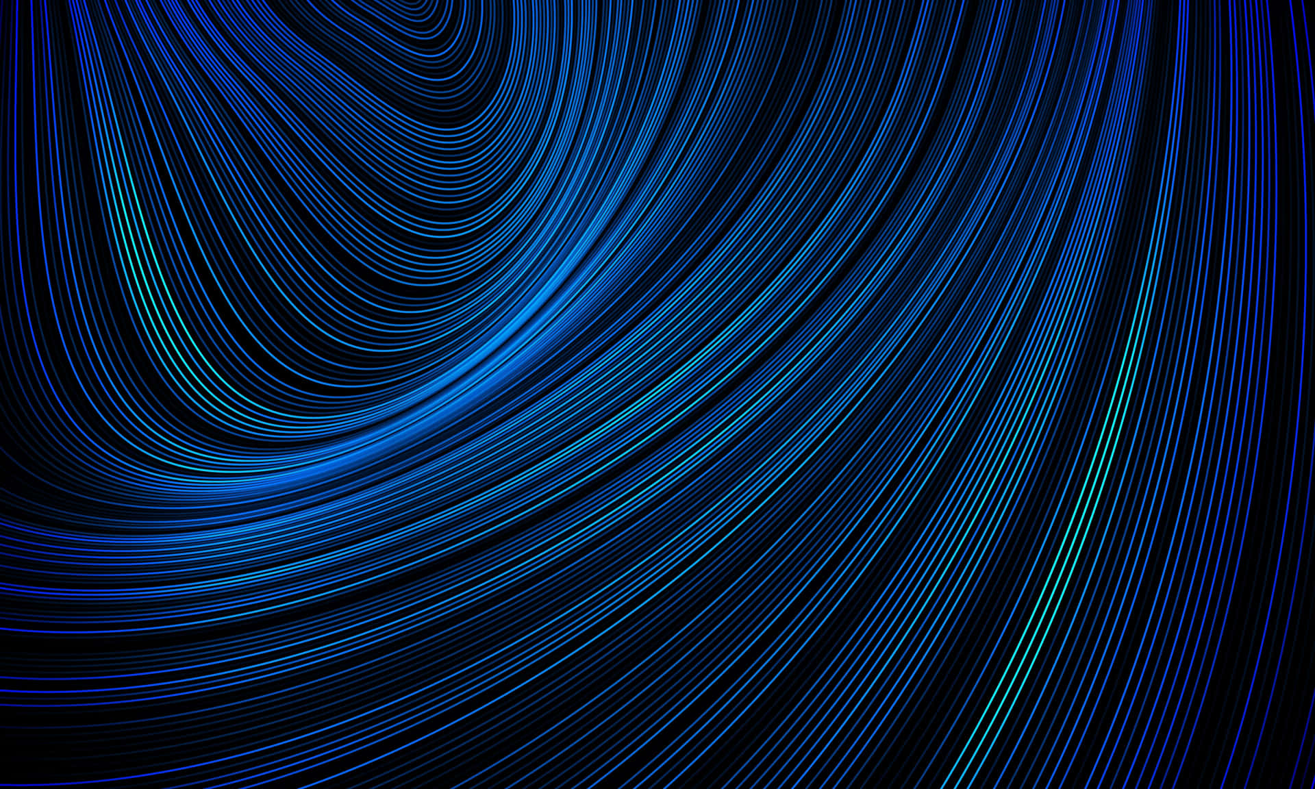 Blue And Green Lines On A Black Background