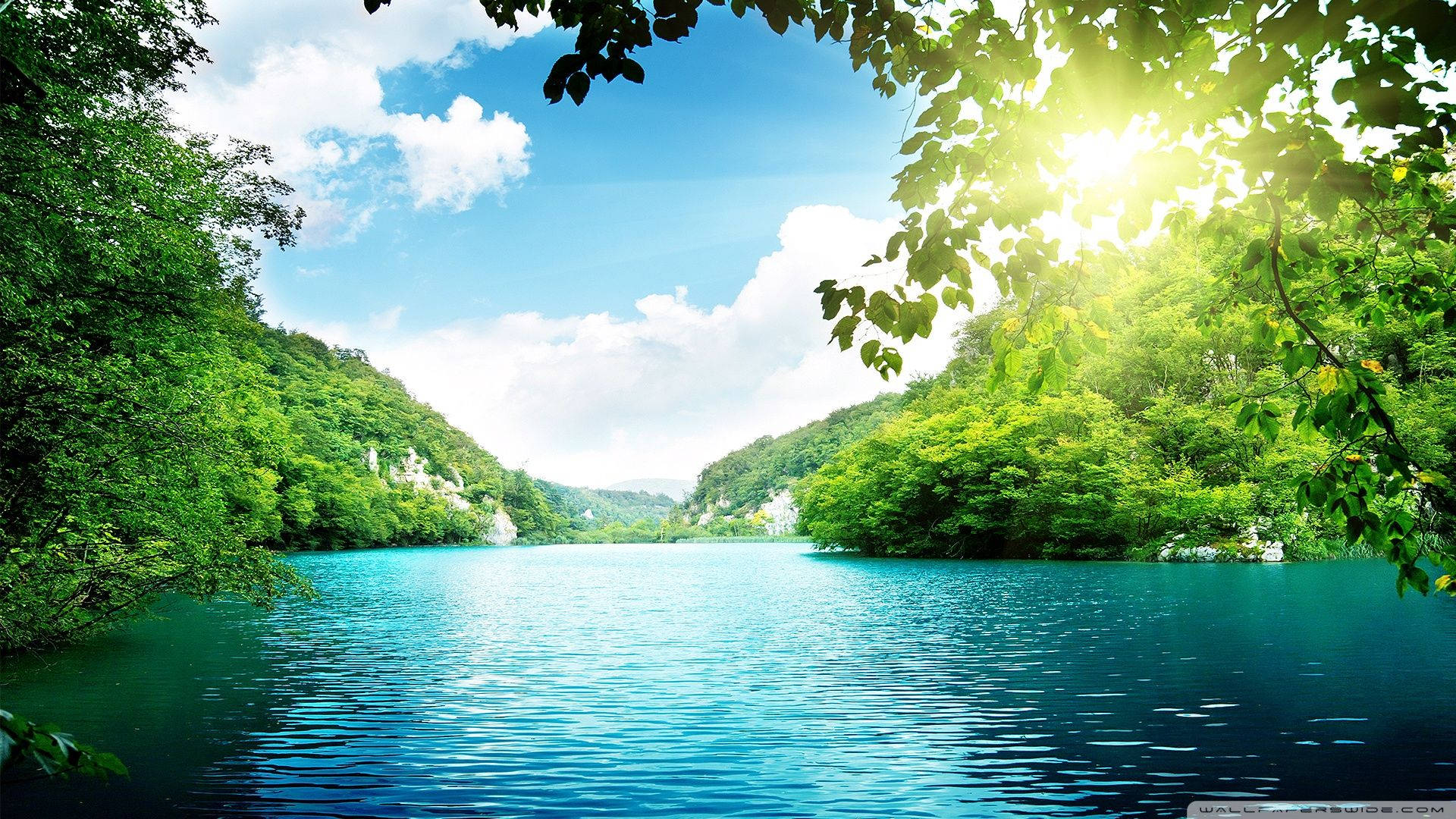 Blue And Green Peaceful Water Background