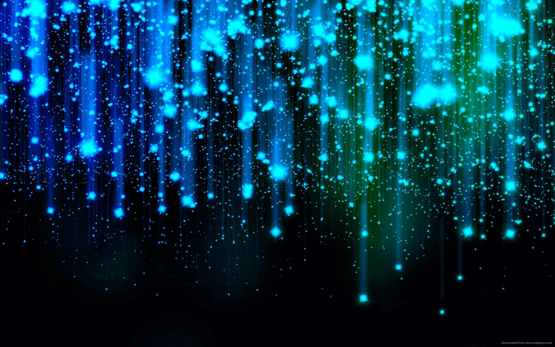 Blue And Green Rain Drops On A Black Background Background
