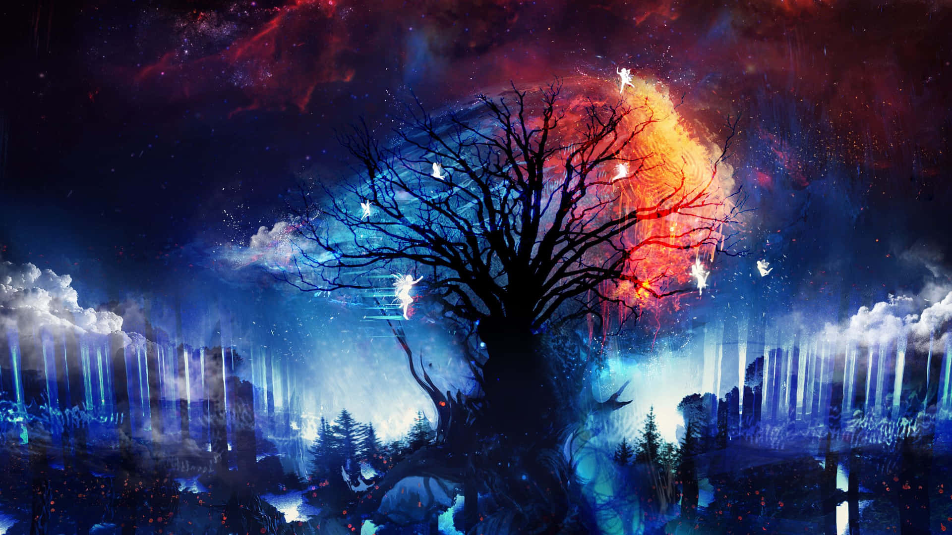 Blue And Orange Tree Of Life