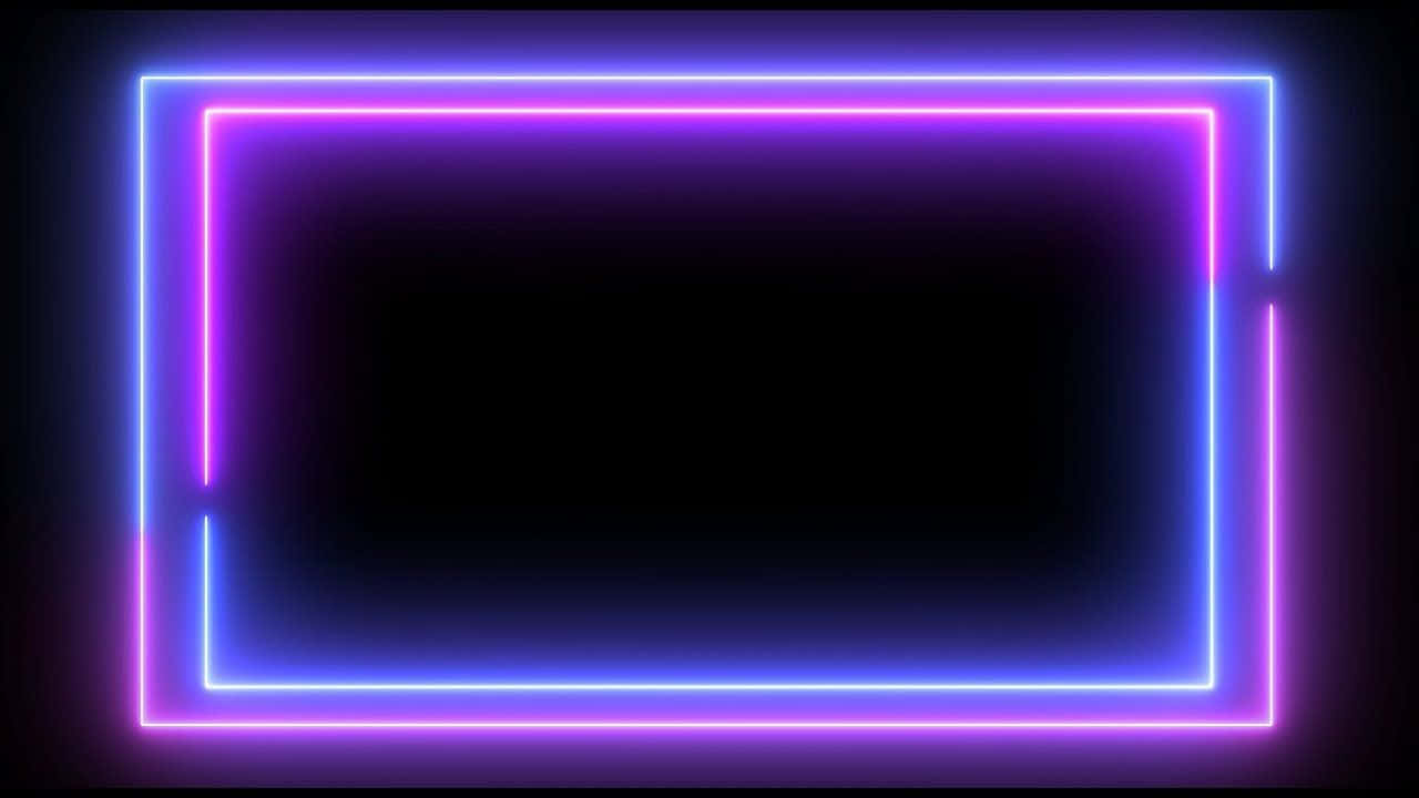 Blue And Pink Aesthetic Neon Square Frame Background