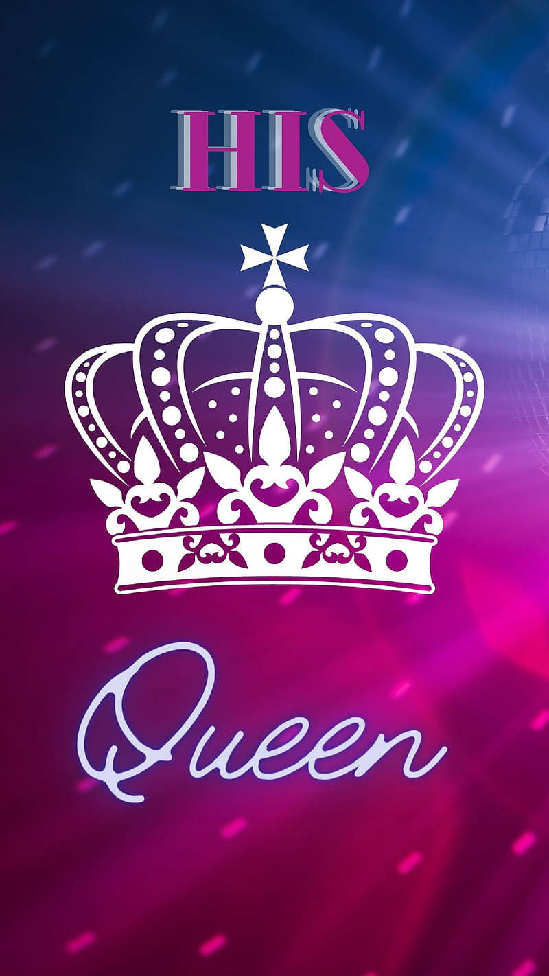 Blue And Pink King And Queen Crown Background