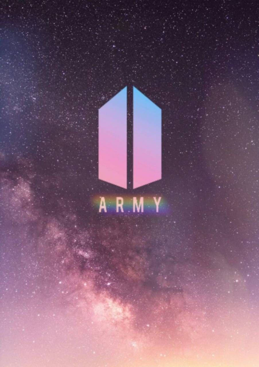 Blue And Pink Logo Bts Army Girl Background