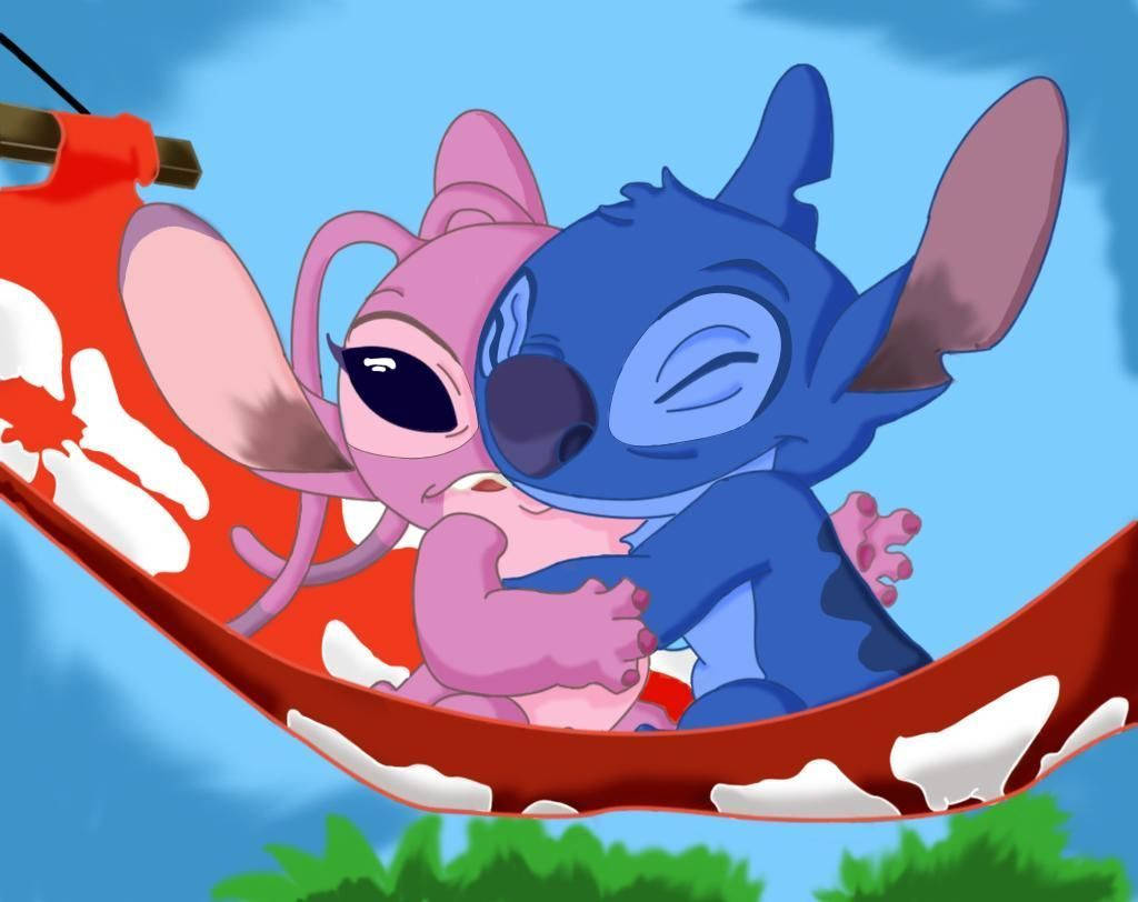 Blue And Pink Stitch Hammock Background