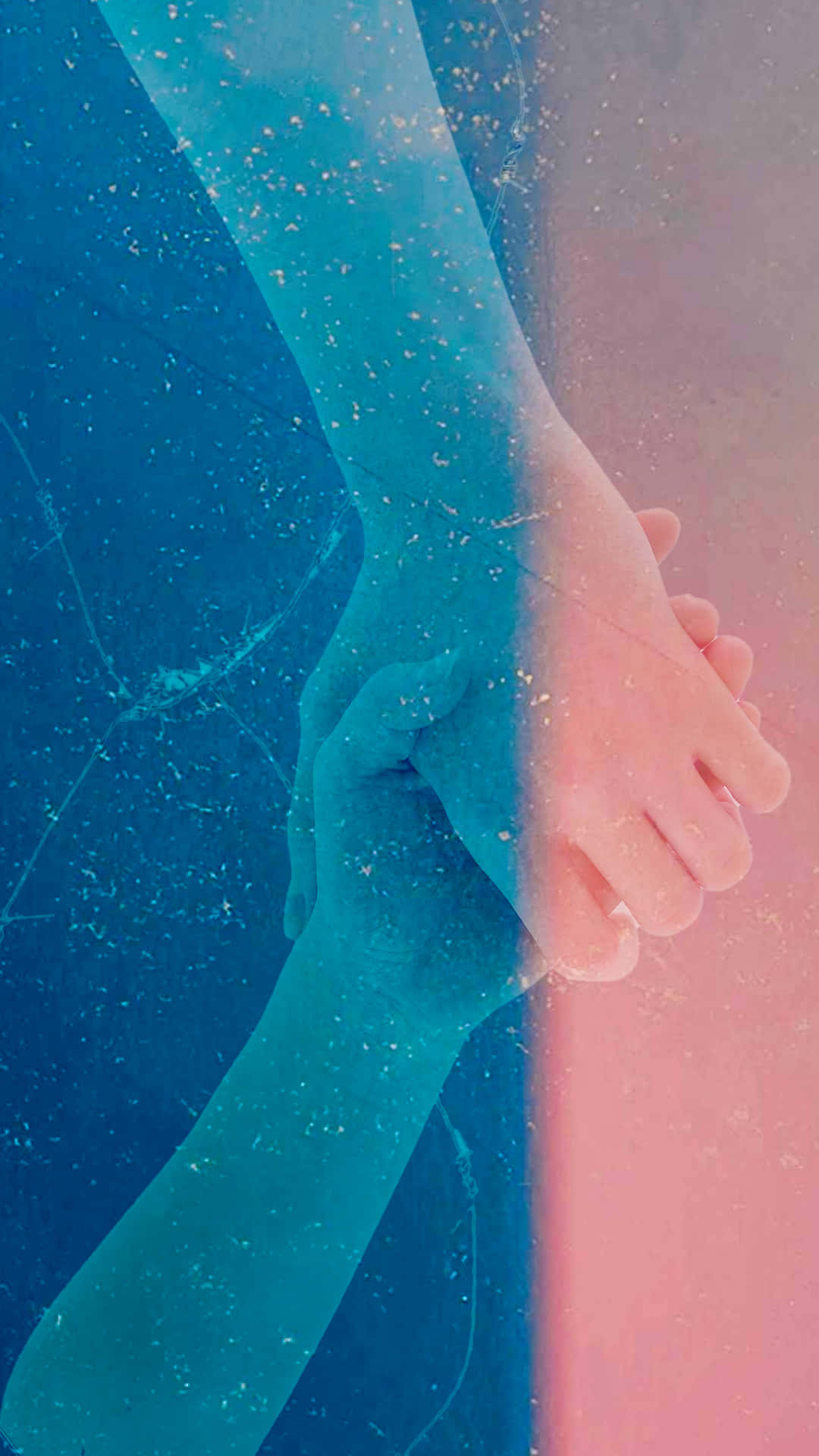 Blue And Pink Textured Handshake