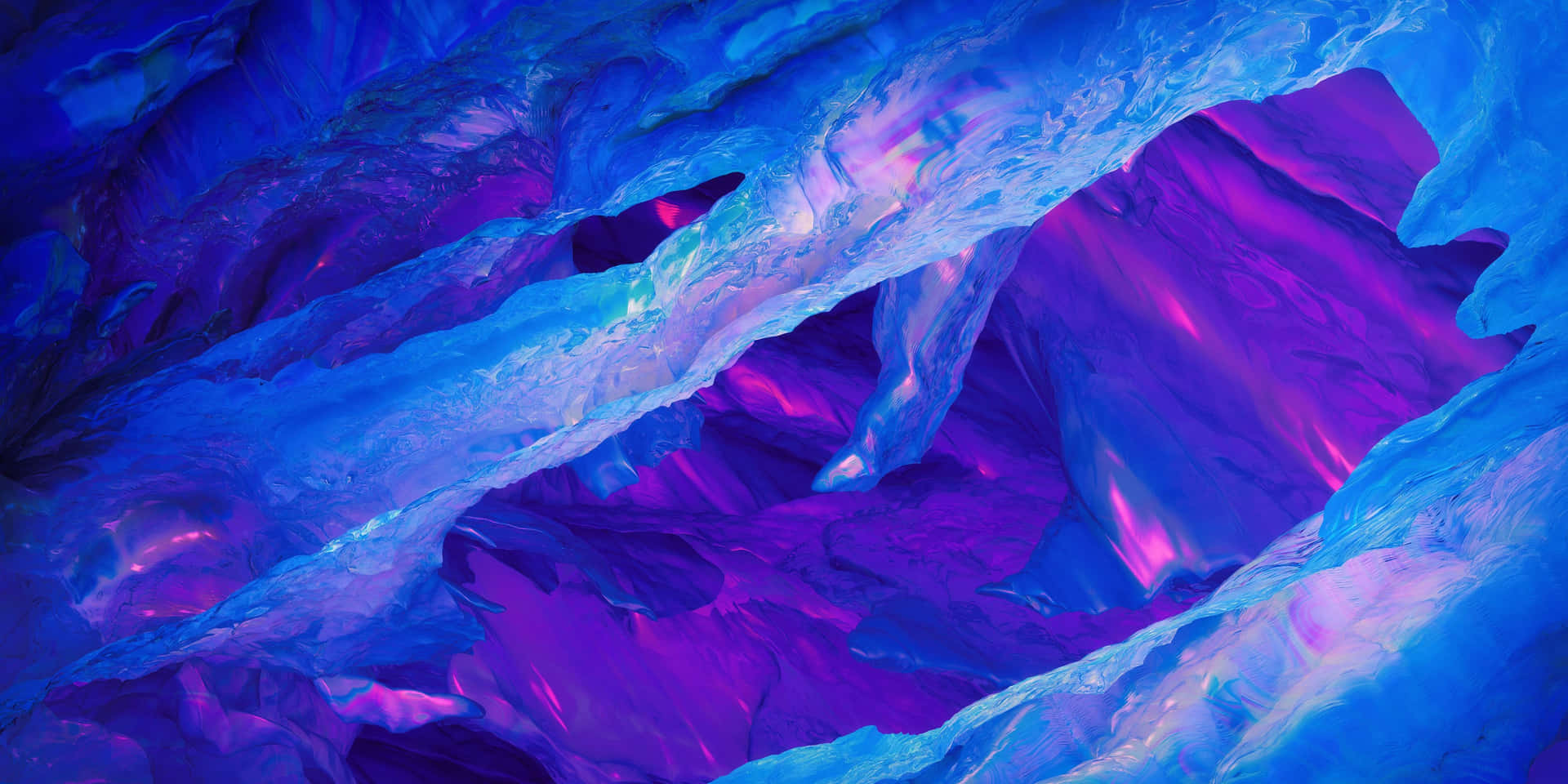 Blue And Purple Crystal Cave Background