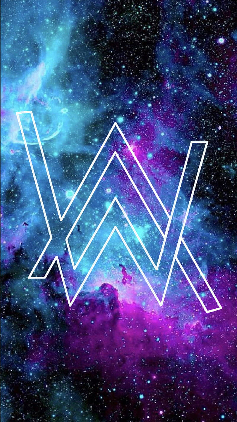 Blue And Purple Galactic Alan Walker Logo Background