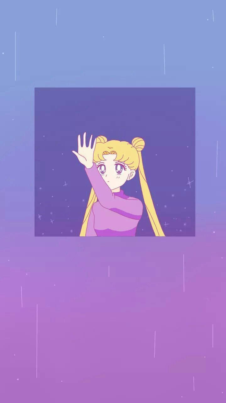 Blue And Purple Gradient Sailor Moon Iphone Background