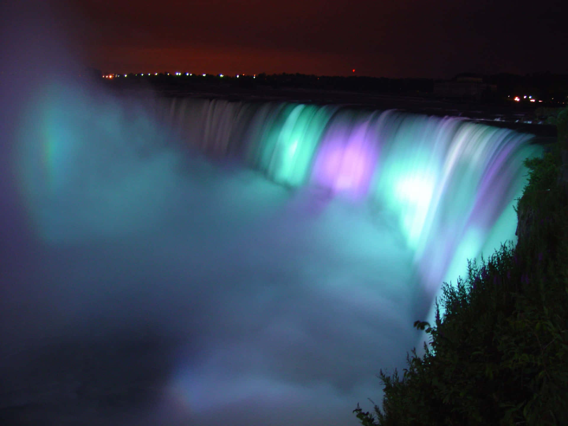 Blue And Purple Niagara Falls Canada Background