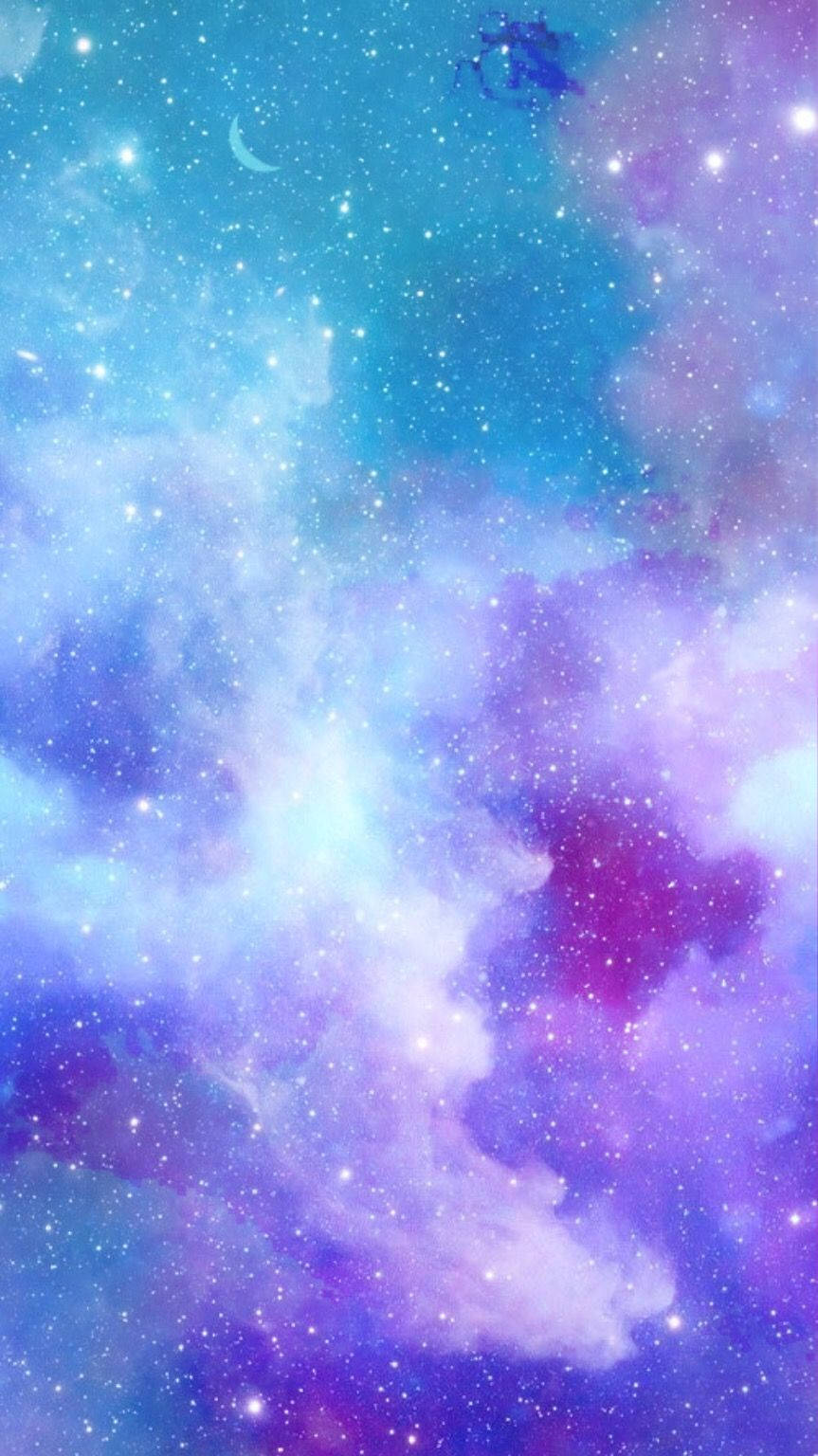 Blue And Purple Pastel Galaxy Background