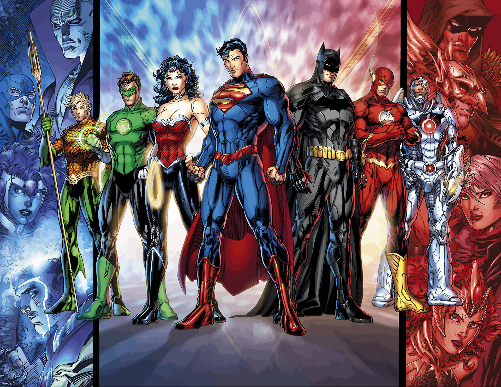 Blue And Red Dc Superheroes