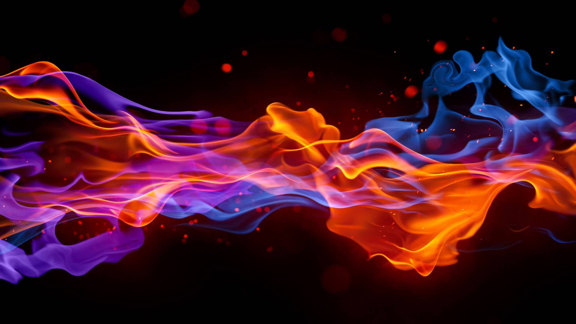 Blue And Red Fire Blending Background