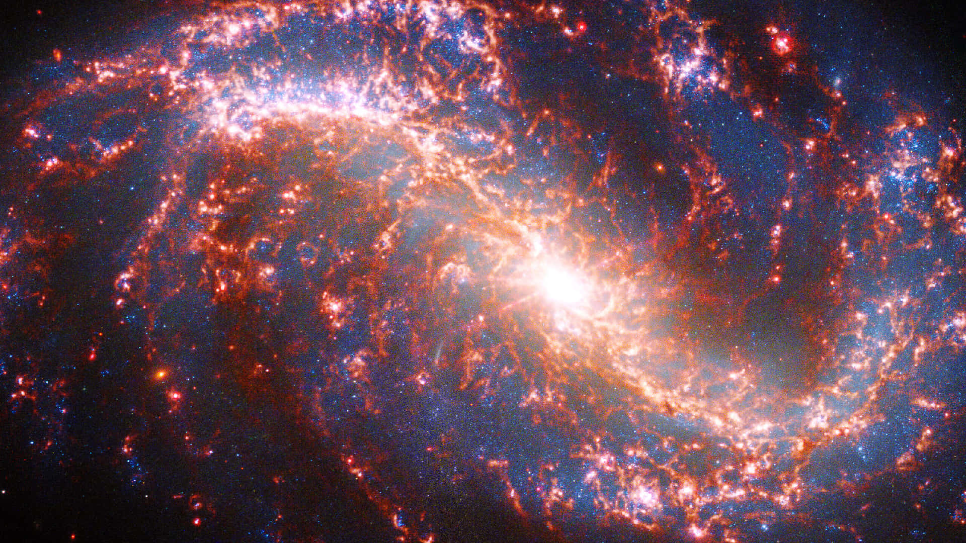 Blue And Red Galaxy Astronomy Background