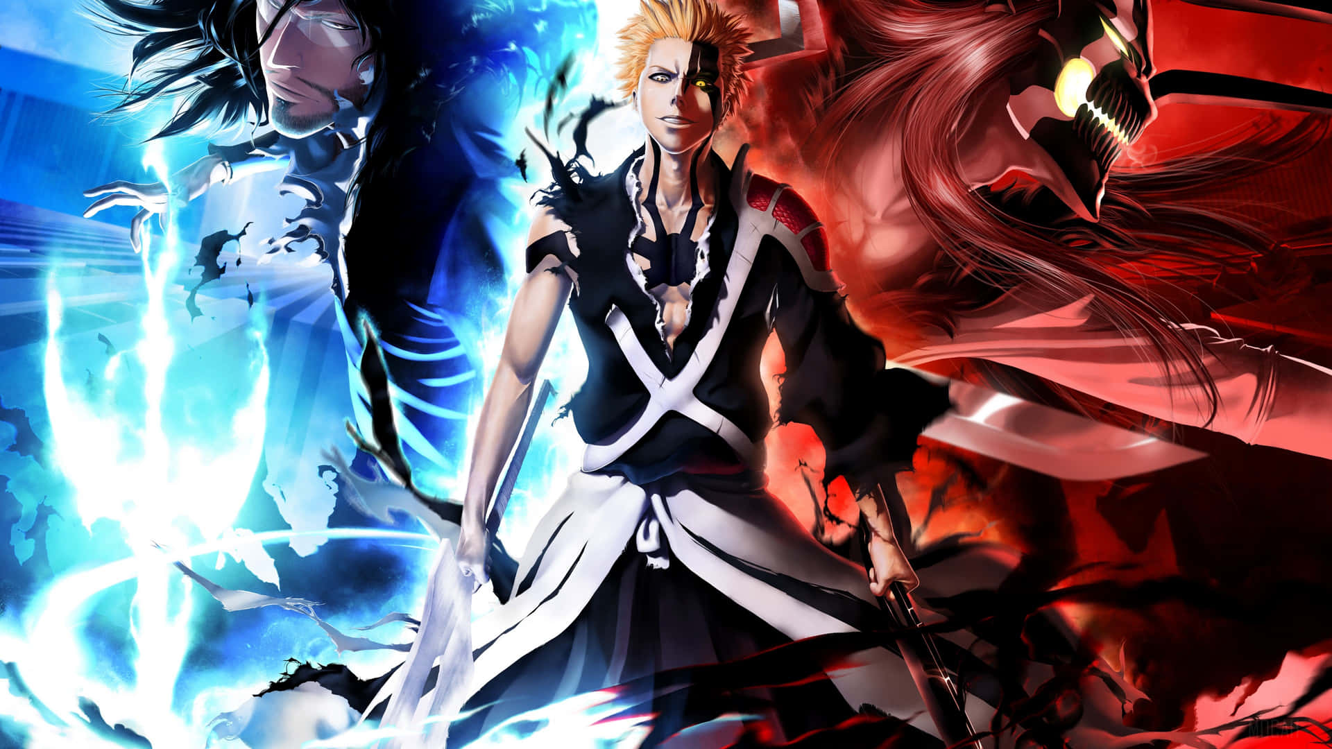 Blue And Red Ichigo Final Form Background