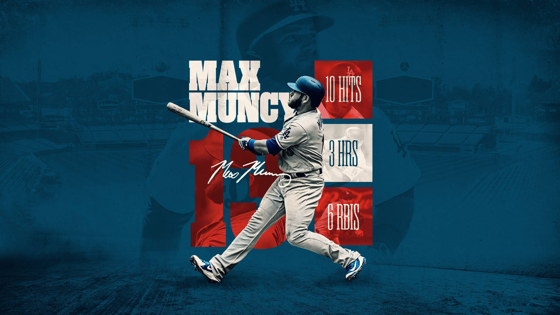 Blue And Red Max Muncy Background