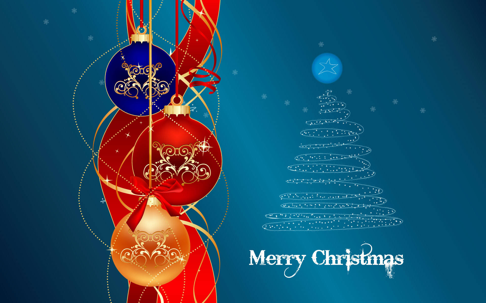 Blue And Red Merry Christmas Hd Background