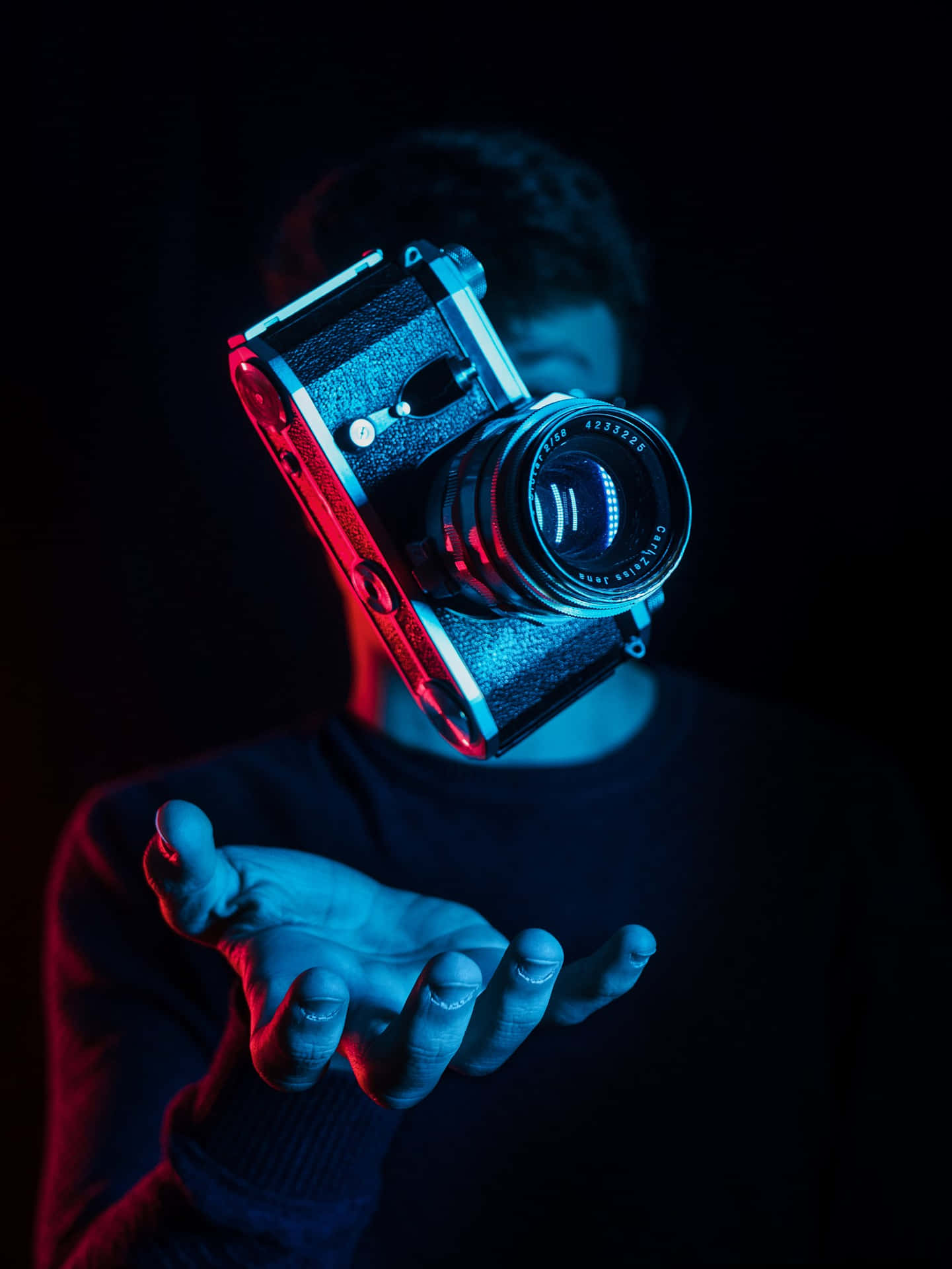 Blue And Red Photography Camera Background