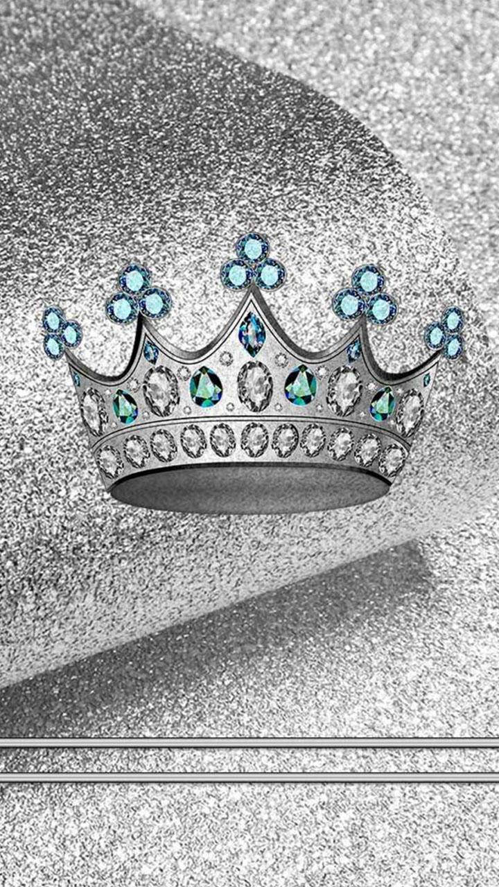 Blue And Silver King And Queen Crown Background