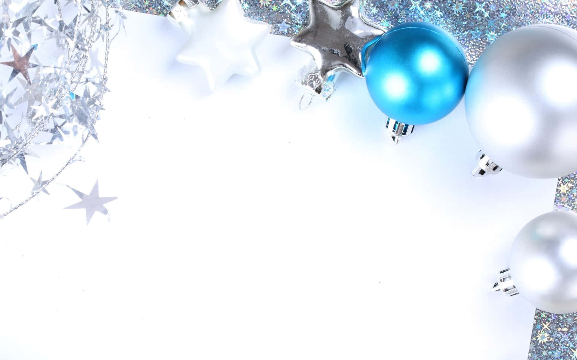 Blue And Silver Ornaments Background