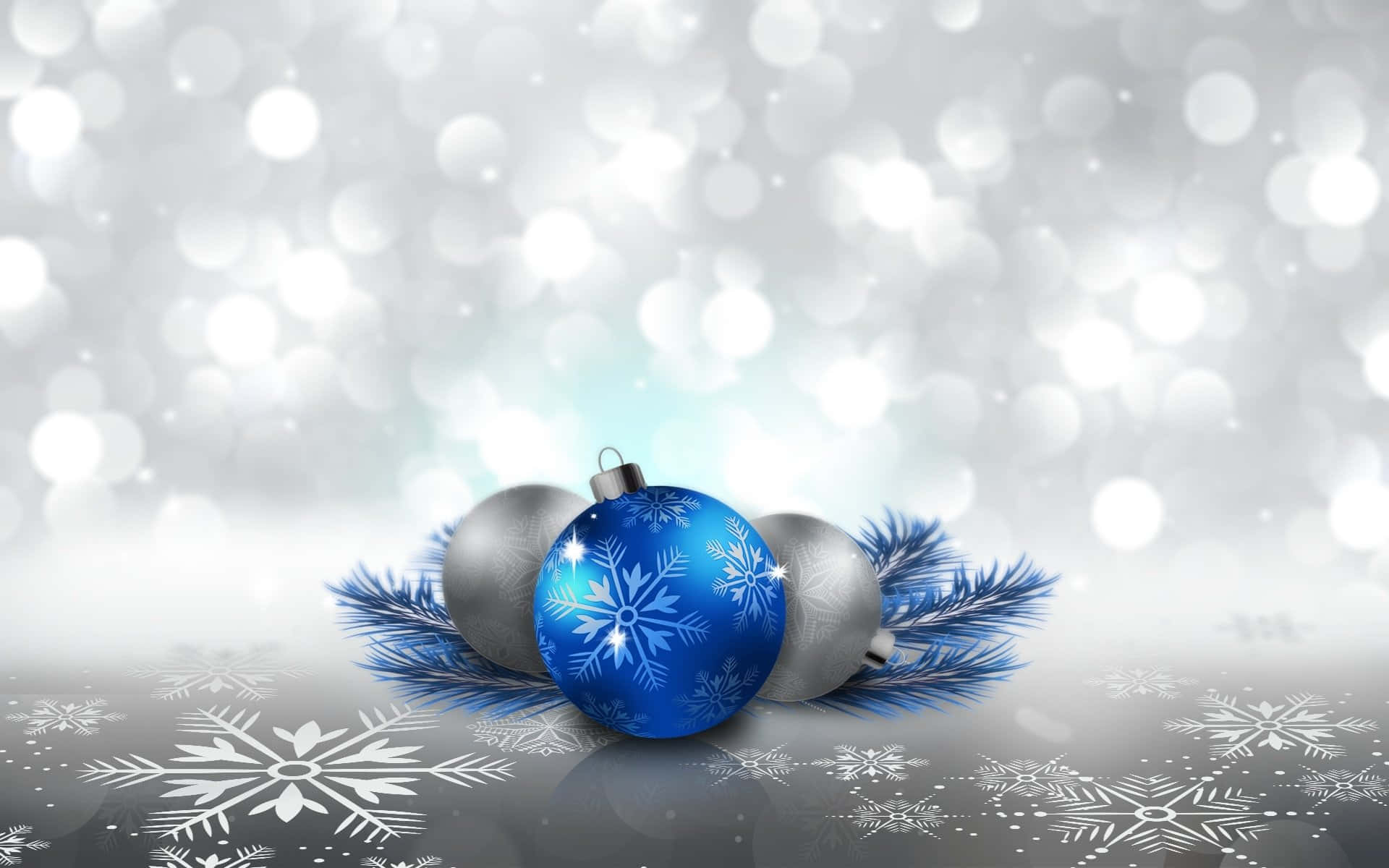 Blue And Silver Ornaments Background