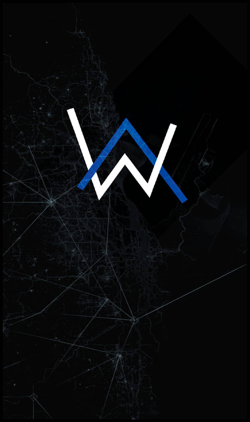 Blue And White Alan Walker Logo Background