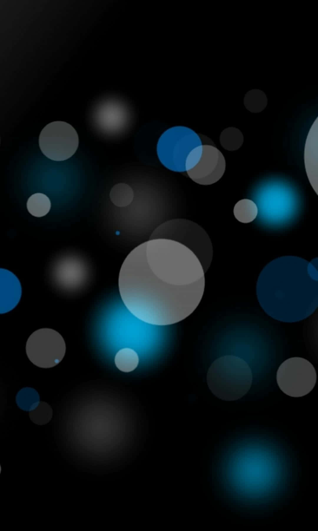 Blue And White Circles On A Black Background Background